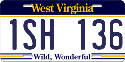 WV license plate 1SH136