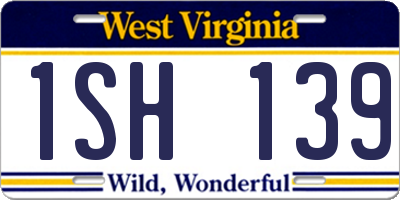 WV license plate 1SH139