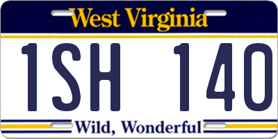 WV license plate 1SH140