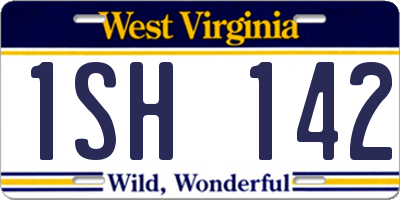 WV license plate 1SH142