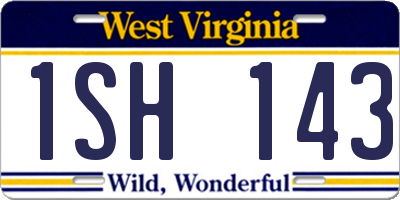 WV license plate 1SH143