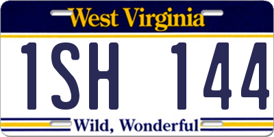WV license plate 1SH144