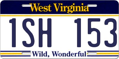 WV license plate 1SH153