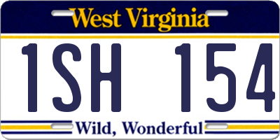 WV license plate 1SH154