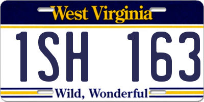 WV license plate 1SH163