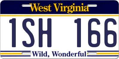 WV license plate 1SH166