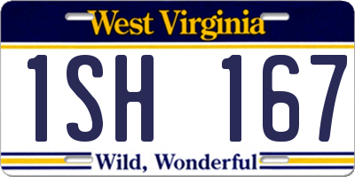 WV license plate 1SH167