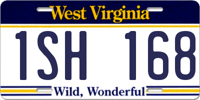 WV license plate 1SH168
