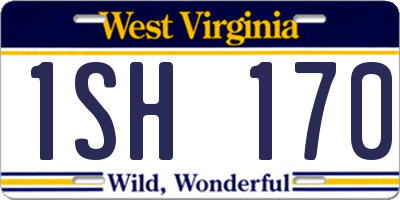 WV license plate 1SH170
