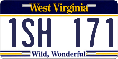 WV license plate 1SH171