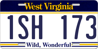 WV license plate 1SH173