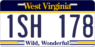 WV license plate 1SH178