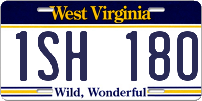 WV license plate 1SH180