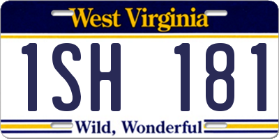 WV license plate 1SH181