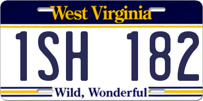 WV license plate 1SH182