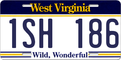 WV license plate 1SH186