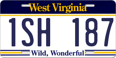 WV license plate 1SH187