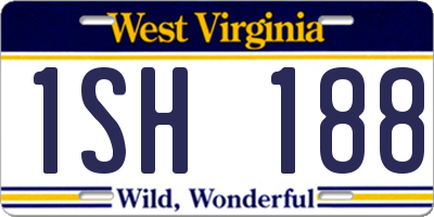 WV license plate 1SH188