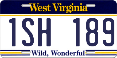 WV license plate 1SH189