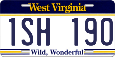WV license plate 1SH190
