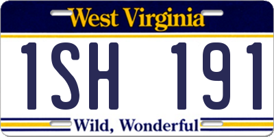 WV license plate 1SH191