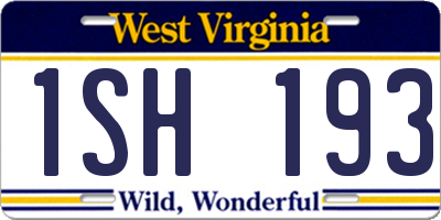 WV license plate 1SH193