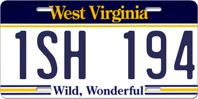 WV license plate 1SH194
