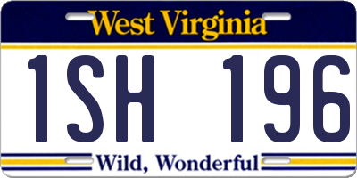 WV license plate 1SH196