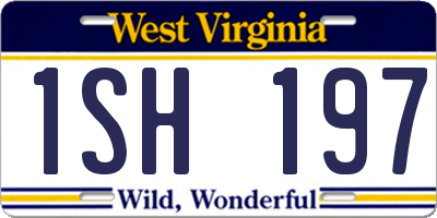 WV license plate 1SH197