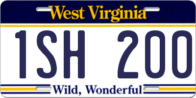 WV license plate 1SH200