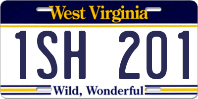 WV license plate 1SH201