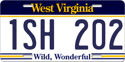 WV license plate 1SH202