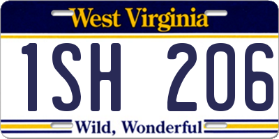 WV license plate 1SH206