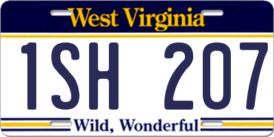 WV license plate 1SH207