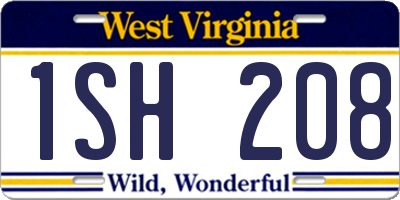 WV license plate 1SH208