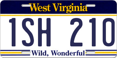 WV license plate 1SH210