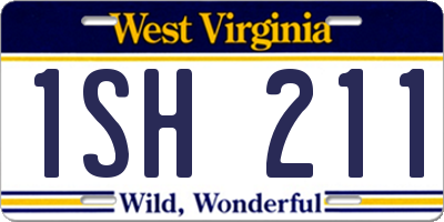 WV license plate 1SH211