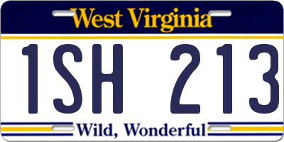 WV license plate 1SH213