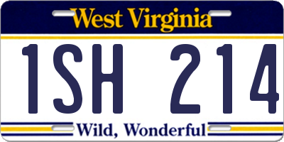WV license plate 1SH214