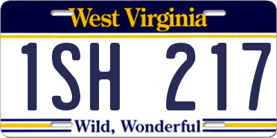 WV license plate 1SH217