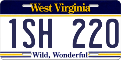WV license plate 1SH220