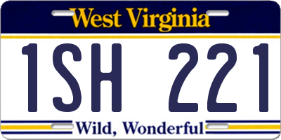 WV license plate 1SH221