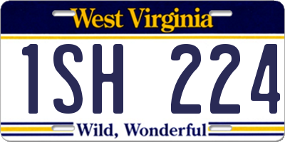 WV license plate 1SH224