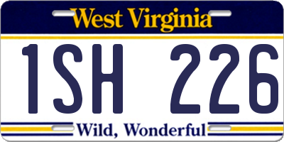 WV license plate 1SH226