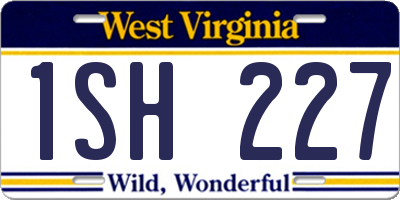 WV license plate 1SH227