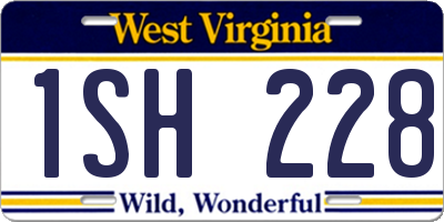 WV license plate 1SH228