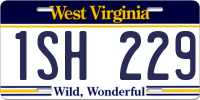 WV license plate 1SH229