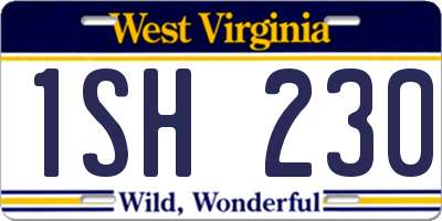 WV license plate 1SH230