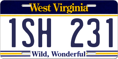 WV license plate 1SH231