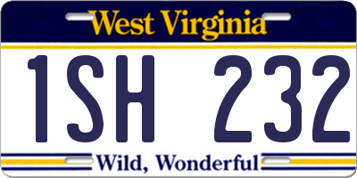 WV license plate 1SH232